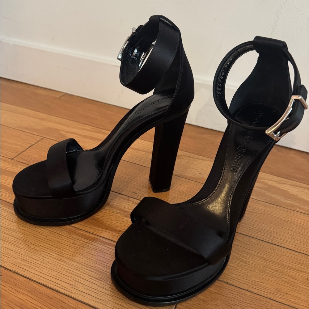 Alexander McQueen Elegant Black High Heel Sandals